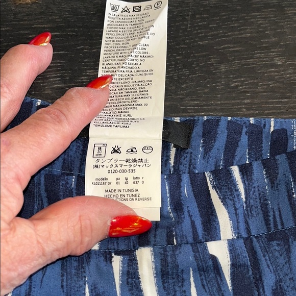 MaxMara Flare Blue and Yellow Patterned Skirt - Picture 4 of 5